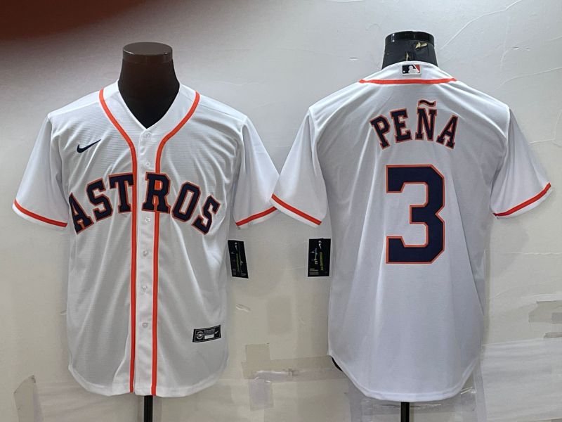 Men Houston Astros #3 Pena White Game Nike 2022 MLB Jerseys